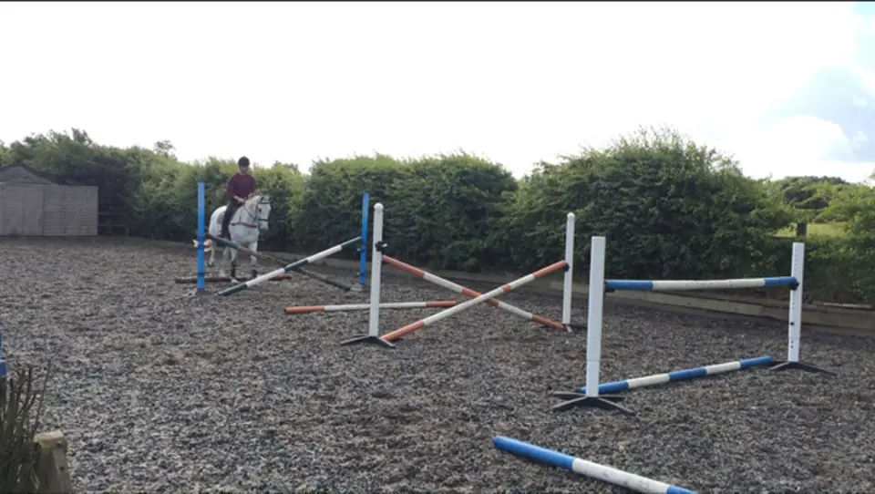 Outdoor all weather arena used for trot up assessments, Hook Norton Farriers, Swerford